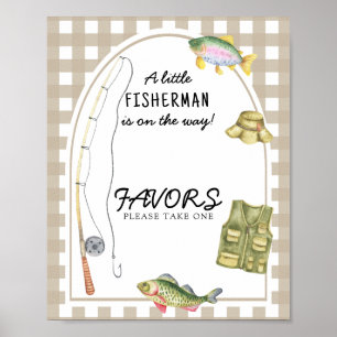 Affiche Cadeaux de baby shower pour bébé pêcheur