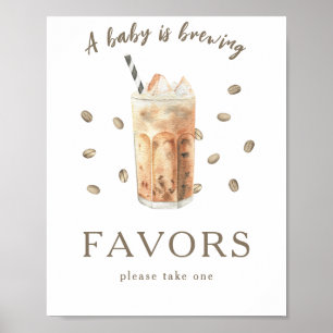 Affiche Cadeaux de baby shower pour la préparation du café