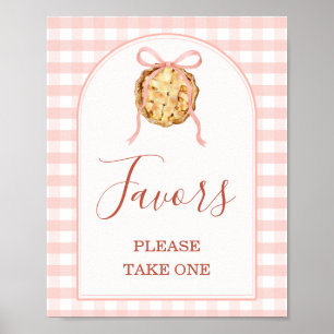 Affiche Cadeaux de Baby Shower Rose Pâle Gingham 'Cutie Pi