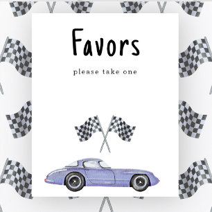 Affiche Cadeaux de baby shower sur le thème de la voiture