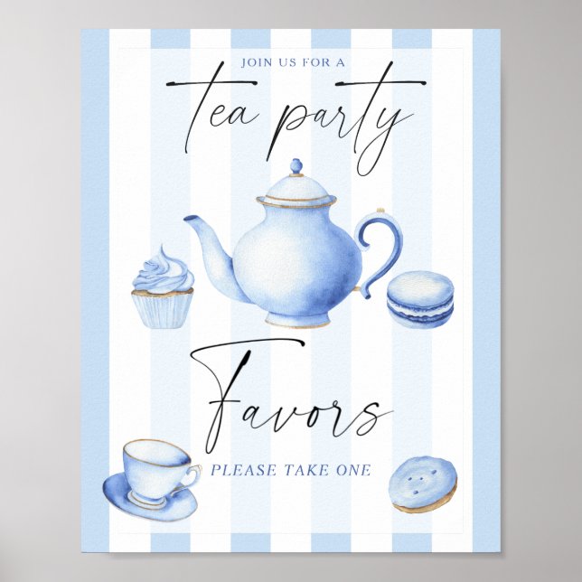 Affiche Cadeaux de Baby shower Tea Party Boy (Devant)