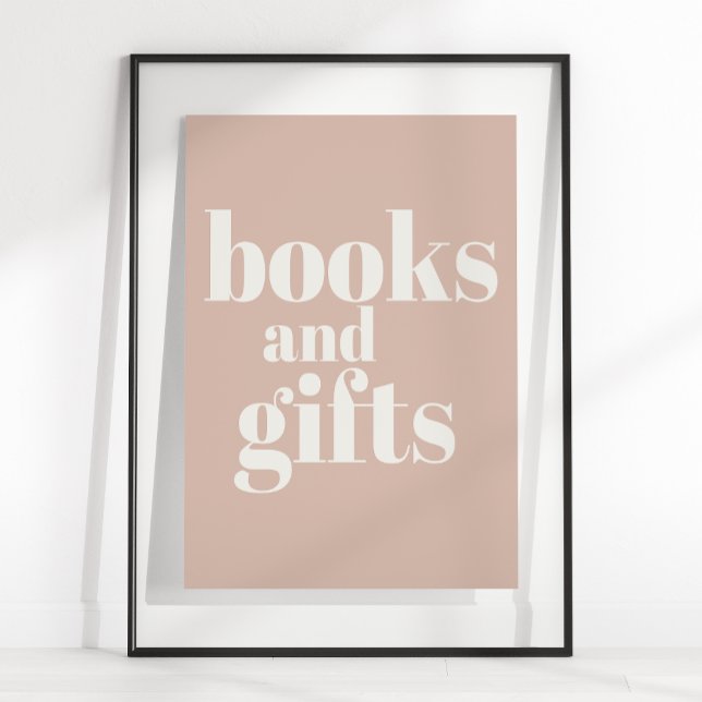 Affiche Cadeaux de Baby Shower Typographie en Grès Rose  (Créateur téléchargé)