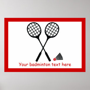 Affiche Cadeaux de badminton, raquette et billetterie pers
