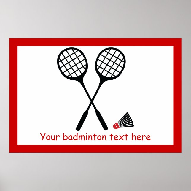 Affiche Cadeaux de badminton, raquette et billetterie pers (Devant)
