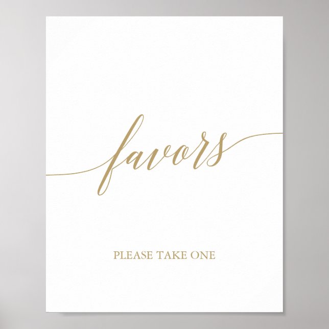 Affiche Cadeaux de calligraphie dorée plate élégante (Devant)