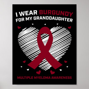 Affiche Cadeaux de cancer du sang Petite-fille Myélome mul