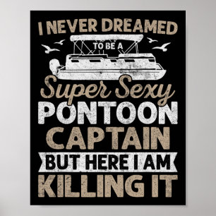 Affiche Cadeaux de capitaine de ponton Super Y drôle de ba