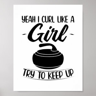 Affiche Cadeaux de curling pour filles   Coach de l'équip