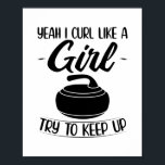 Affiche Cadeaux de curling pour filles | Coach de l'équipe<br><div class="desc">Le curling est-il votre sport préféré ? Ce t-shirt de curling sportif est idéal pour vous ! Idée cadeau amusante pour les curling et les filles qui jouent dans une équipe de curling et aiment les sports d'hiver.</div>