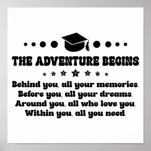 Affiche Cadeaux de diplôme pour elle L'aventure commence