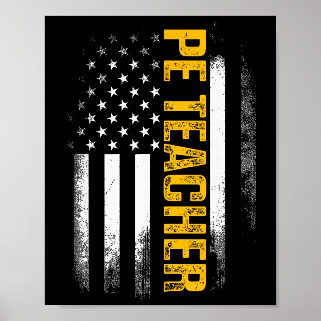 Affiche Cadeaux de drapeau de professeur d'éducation physi (Devant)