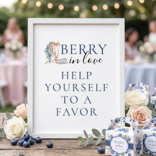 Affiche Cadeaux de Faveur de Baie de Myrtille en Amour Mar