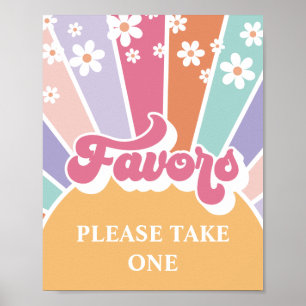 Affiche Cadeaux de fête d'anniversaire rétro soleil