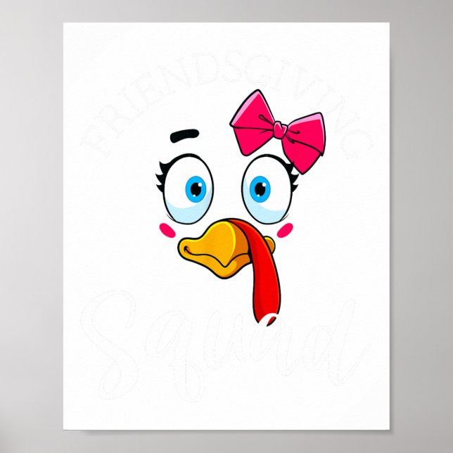 Affiche Cadeaux de Friendsgiving Squad Bonne Action de grâ (Devant)