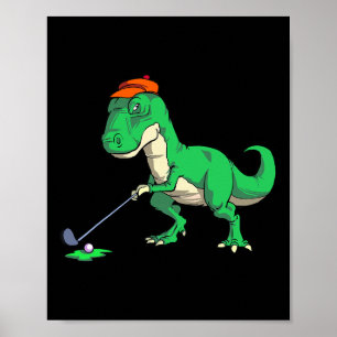Affiche Cadeaux de golf de dinosaure T Rex drôles T-shirts