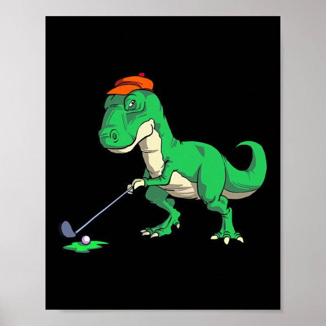 Affiche Cadeaux de golf de dinosaure T Rex drôles T-shirts (Devant)