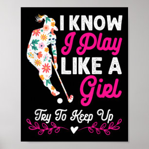 Affiche Cadeaux de hockey sur gazon pour filles Hockey sur