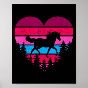 Affiche Cadeaux de la Saint-Valentin Vintage Retro Cheval