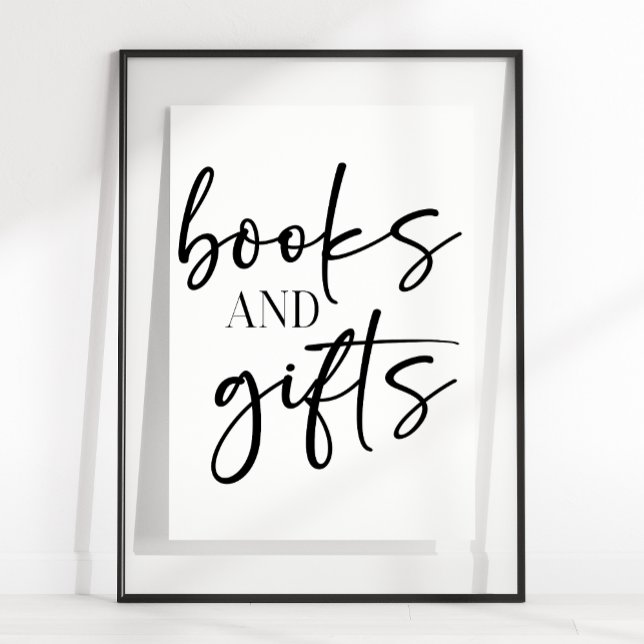 Affiche Cadeaux de livres de Baby Shower de script simple  (Créateur téléchargé)