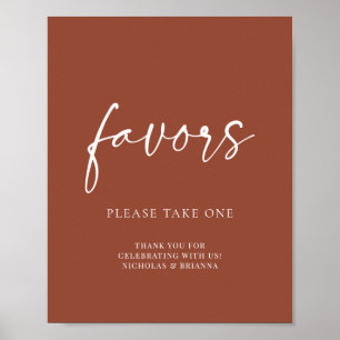 Affiche Cadeaux de mariage Boho Terracotta Orange Brûlé