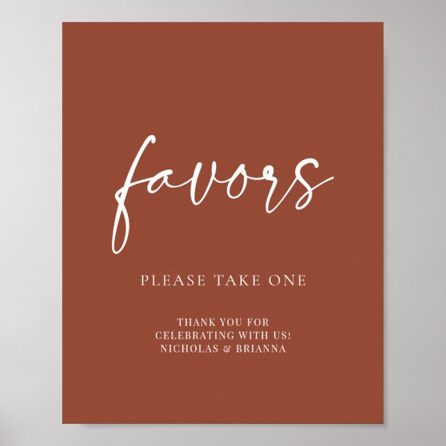 Affiche Cadeaux de mariage Boho Terracotta Orange Brûlé (Devant)