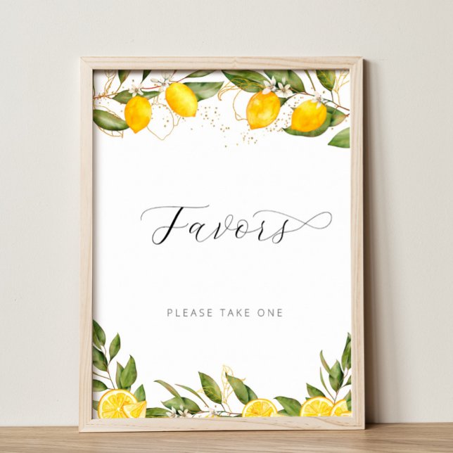 Affiche Cadeaux de mariage citron de'été lumineux (Créateur téléchargé)