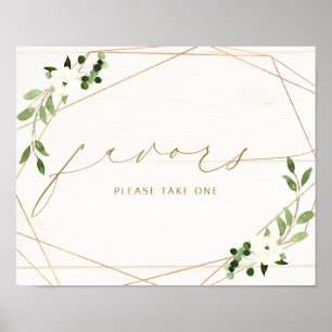 Affiche Cadeaux de mariage pancarte géométrique floral asp
