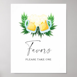 Affiche Cadeaux de mariage pour bière veuillez en prendre