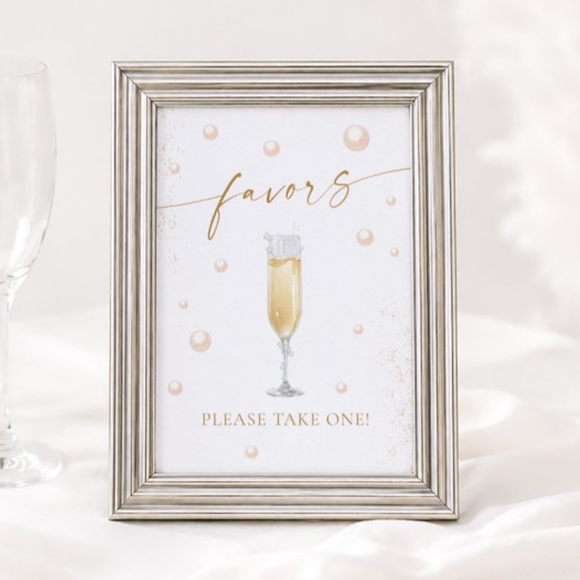 Affiche Cadeaux de Mariage Thème Perles et Prosecco (Créateur téléchargé)