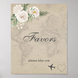 Affiche Cadeaux de Mariage Vintage Carte Favors  Enseigne