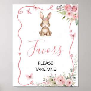 Affiche Cadeaux de Naissance Fille Lapin Mignon