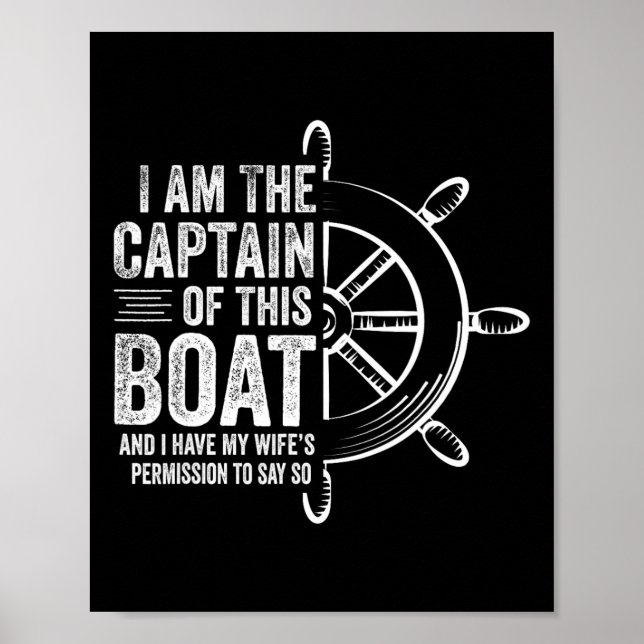 Affiche Cadeaux de navigation Je suis le capitaine de ce b (Devant)