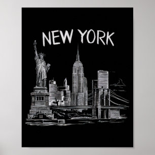 Affiche Cadeaux de New York pour hommes femmes NY Ville Vi