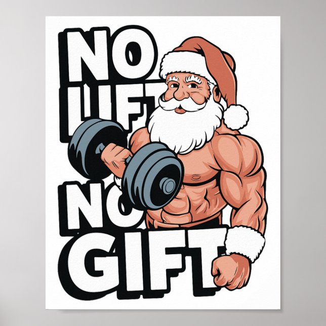 Affiche Cadeaux de Noël de gym de forme physique de muscul (Devant)