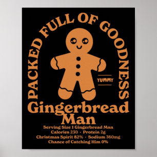 Affiche Cadeaux de Noël Homme en pain d'épices