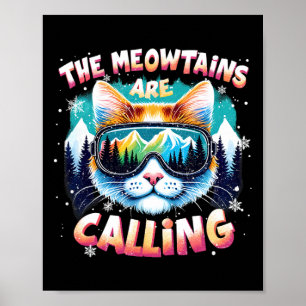 Affiche Cadeaux de Noël pour skieurs snowboardeurs The Meo