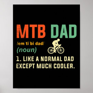 Affiche Cadeaux de papa de vélo de montagne de style rétro