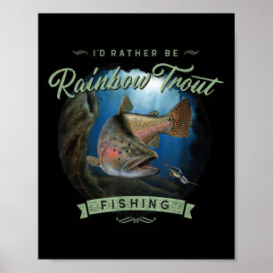 Affiche Cadeaux de pêche à la truite arc-en-ciel de style