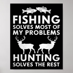 Affiche Cadeaux de pêche et de chasse Fête des pères Humou