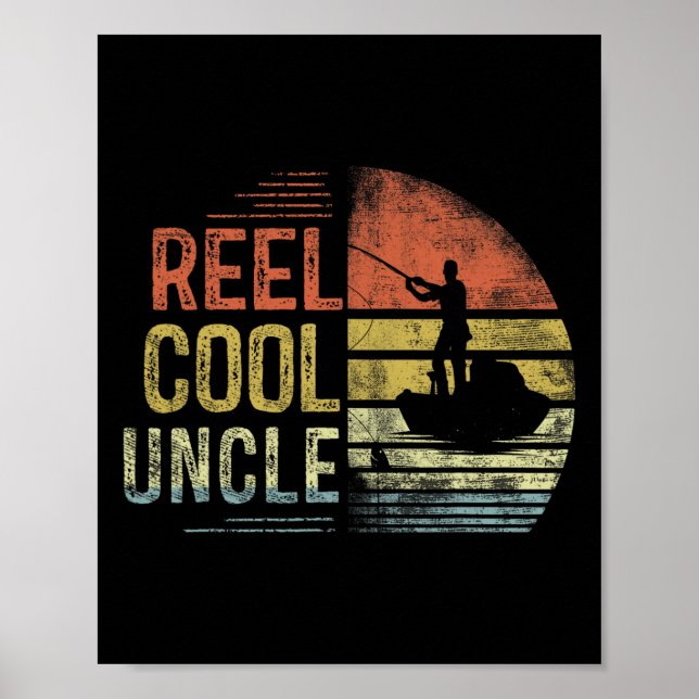 Affiche Cadeaux de pêche Oncle vraiment cool Anniversaire  (Devant)