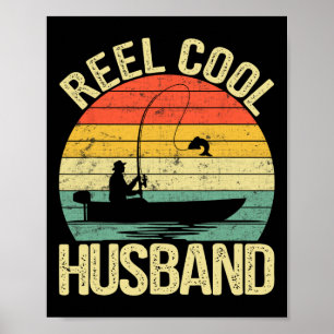 Affiche Cadeaux de pêche pour mari super cool pour la fête