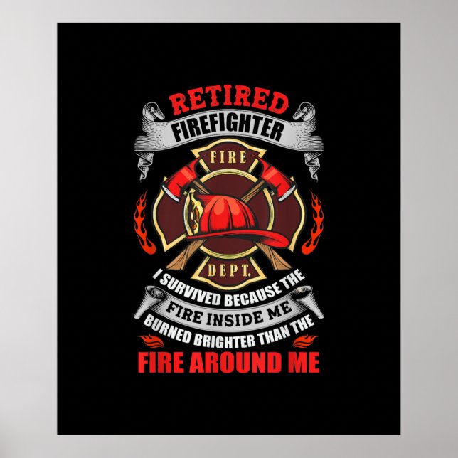 Affiche Cadeaux De Retraite Des Pompiers Pour Hommes 2021  (Devant)