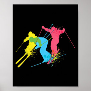 Affiche Cadeaux De Ski vintage Pour Hommes, Femmes, Enfant