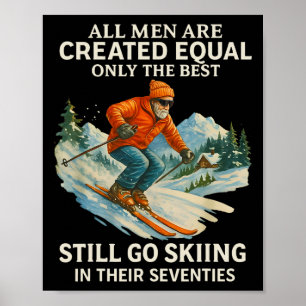 Affiche Cadeaux de skieur pour 70 ans homme 70 ans de ski