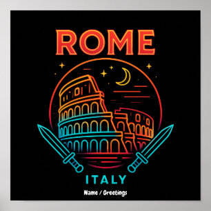 Affiche Cadeaux de souvenirs vintage du Colisée de Roma It