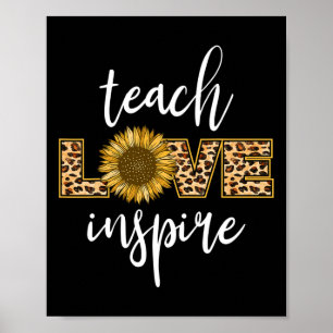 Affiche Cadeaux de tournesol léopard drôle inspirer amour