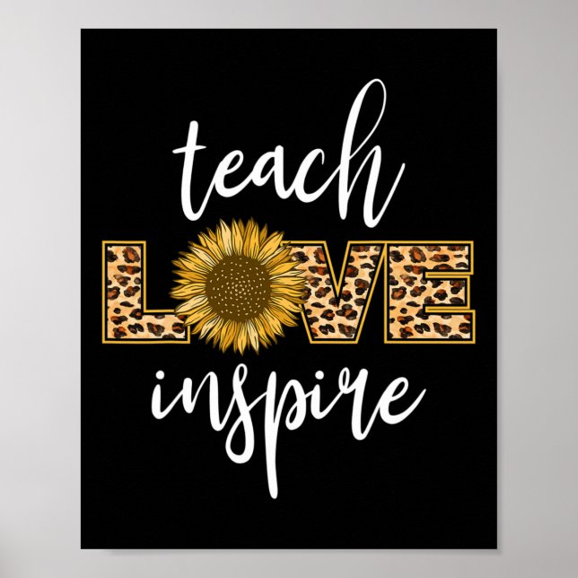Affiche Cadeaux de tournesol léopard drôle inspirer amour  (Devant)