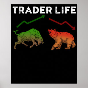 Affiche Cadeaux de Trader d'Actions Trading de Jour Marché
