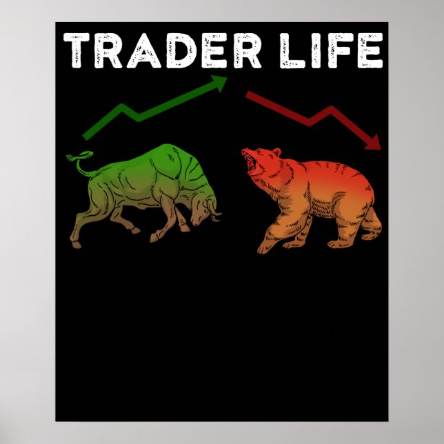 Affiche Cadeaux de Trader d'Actions Trading de Jour Marché (Devant)