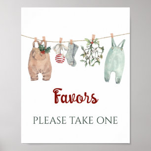 Affiche Cadeaux de vêtements de Noël pour un joyeux petit 
